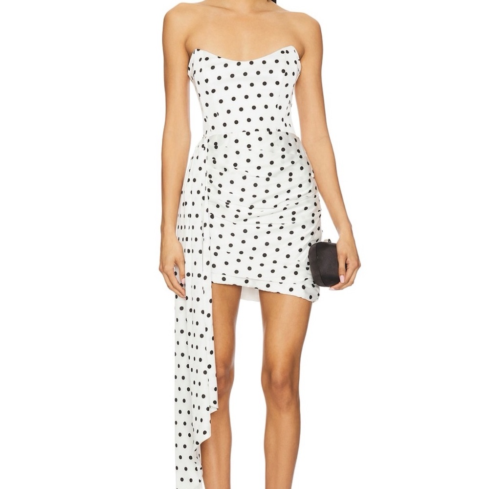 Katie May Black and White Strapless Dress